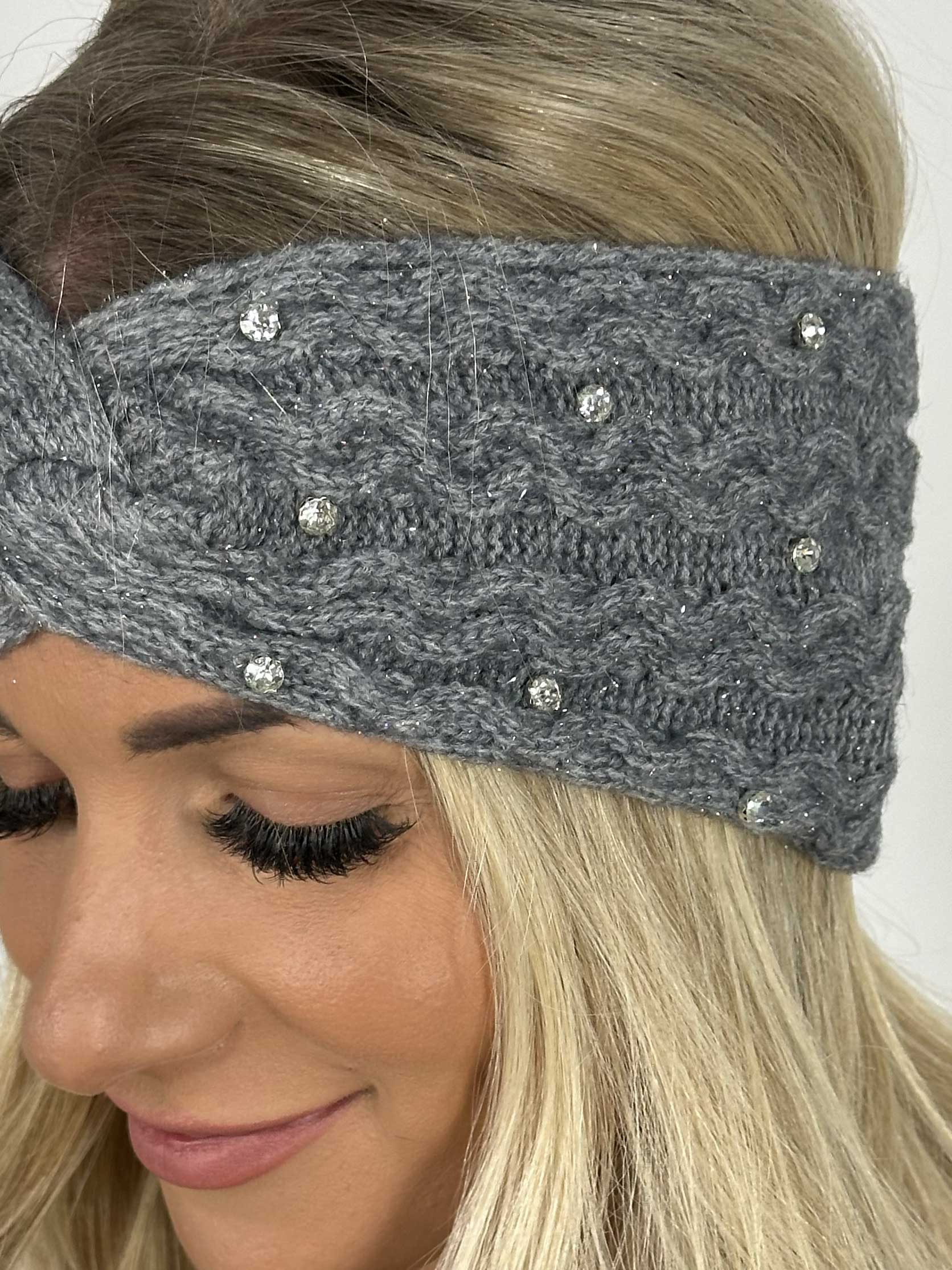 Daisy - Pannband med glittertrådar och fuskpäls